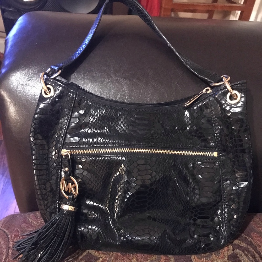 Michael Khors Black Snakeskin Bag
